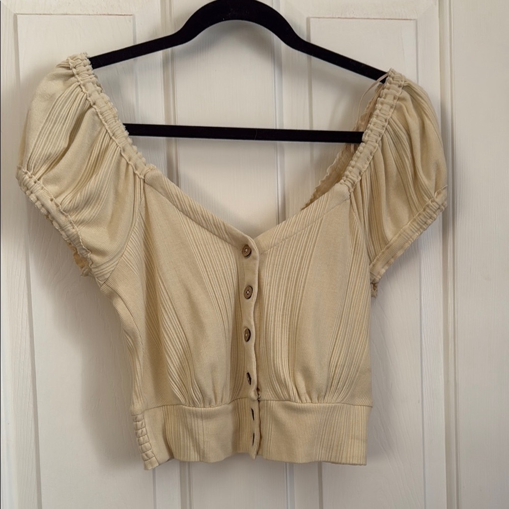 Free People Butter Yellow Top